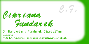 cipriana fundarek business card